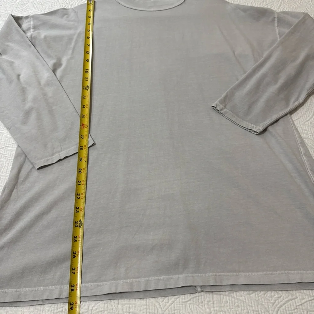We the Free Tee Long Sleeve Slob Cotton Light Gray Oversize Sz M Boho Minimalist